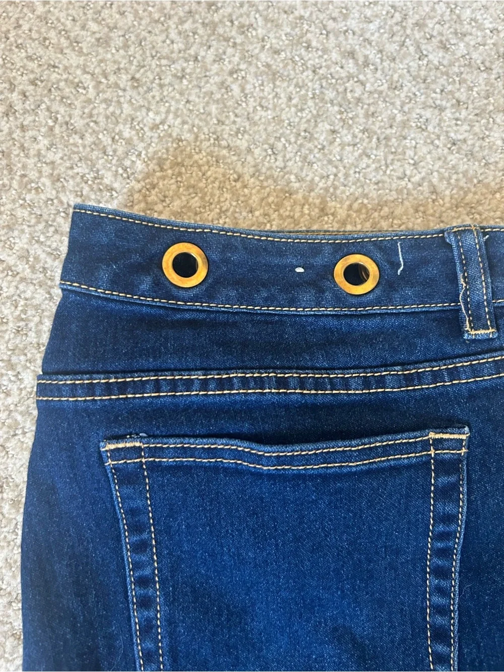Michael Kors Dark Blue High-Rise Straight Jeans
